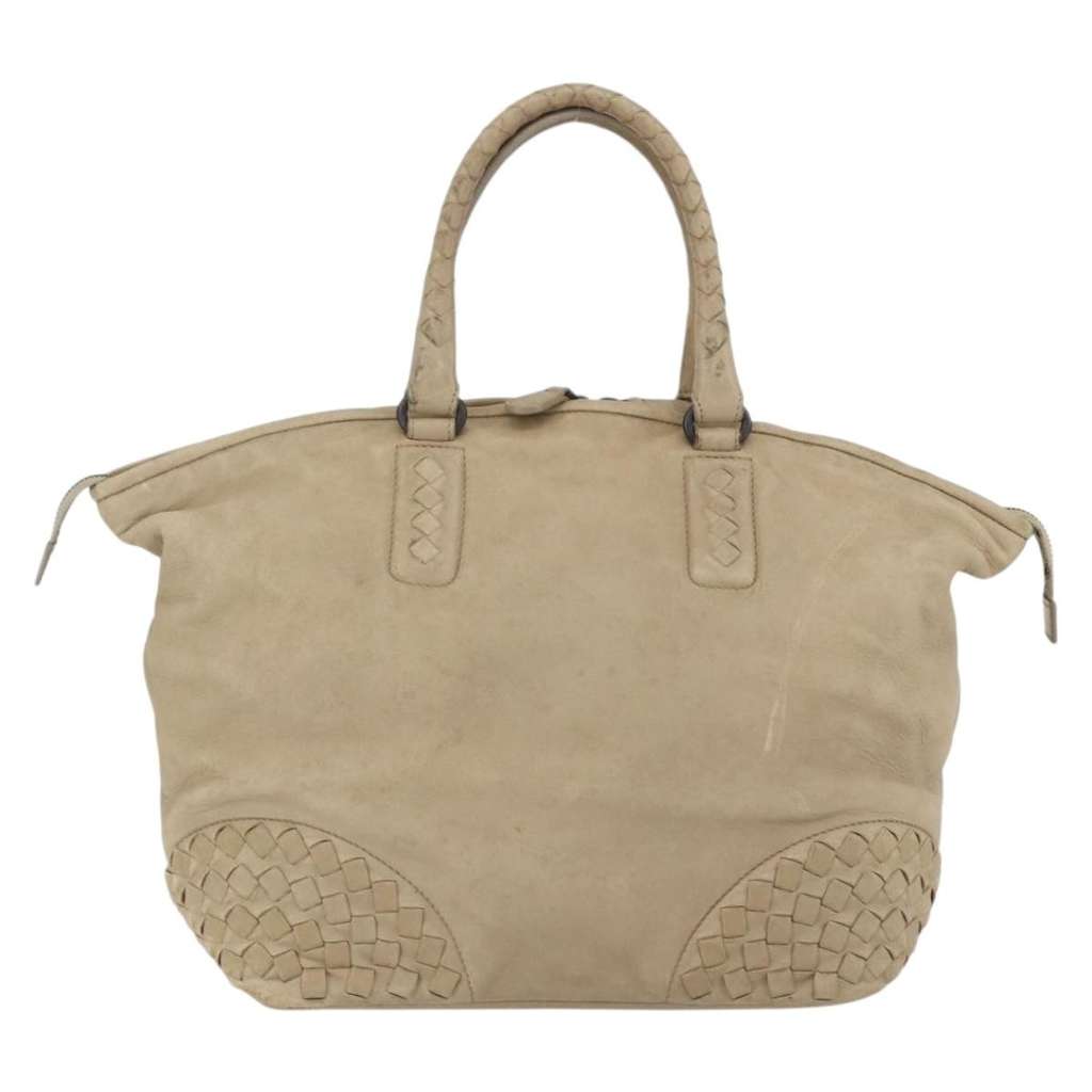 Bottega Veneta Intrecciato Handbag Beige Leather Good condition - Back View