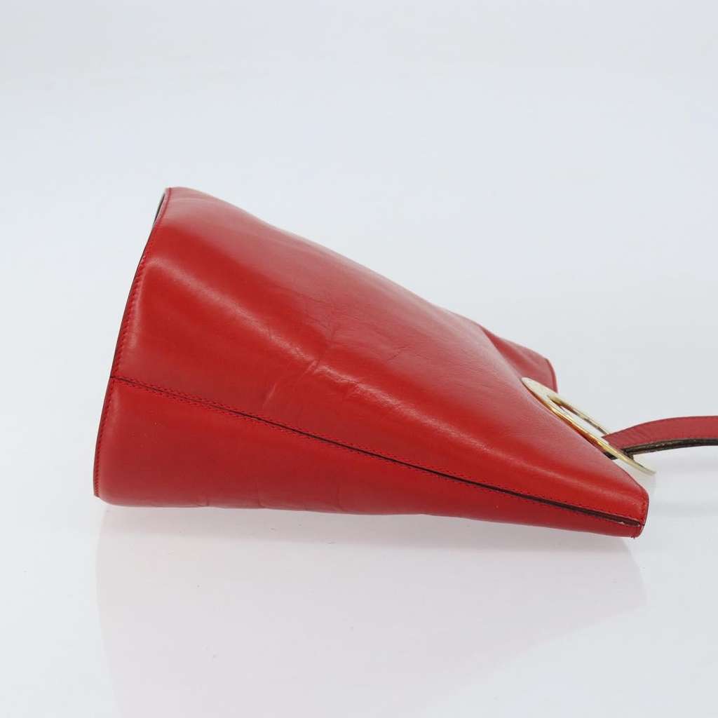 Celine Circle Logo Shoulder Bag Red Leather Good condition - Inside View