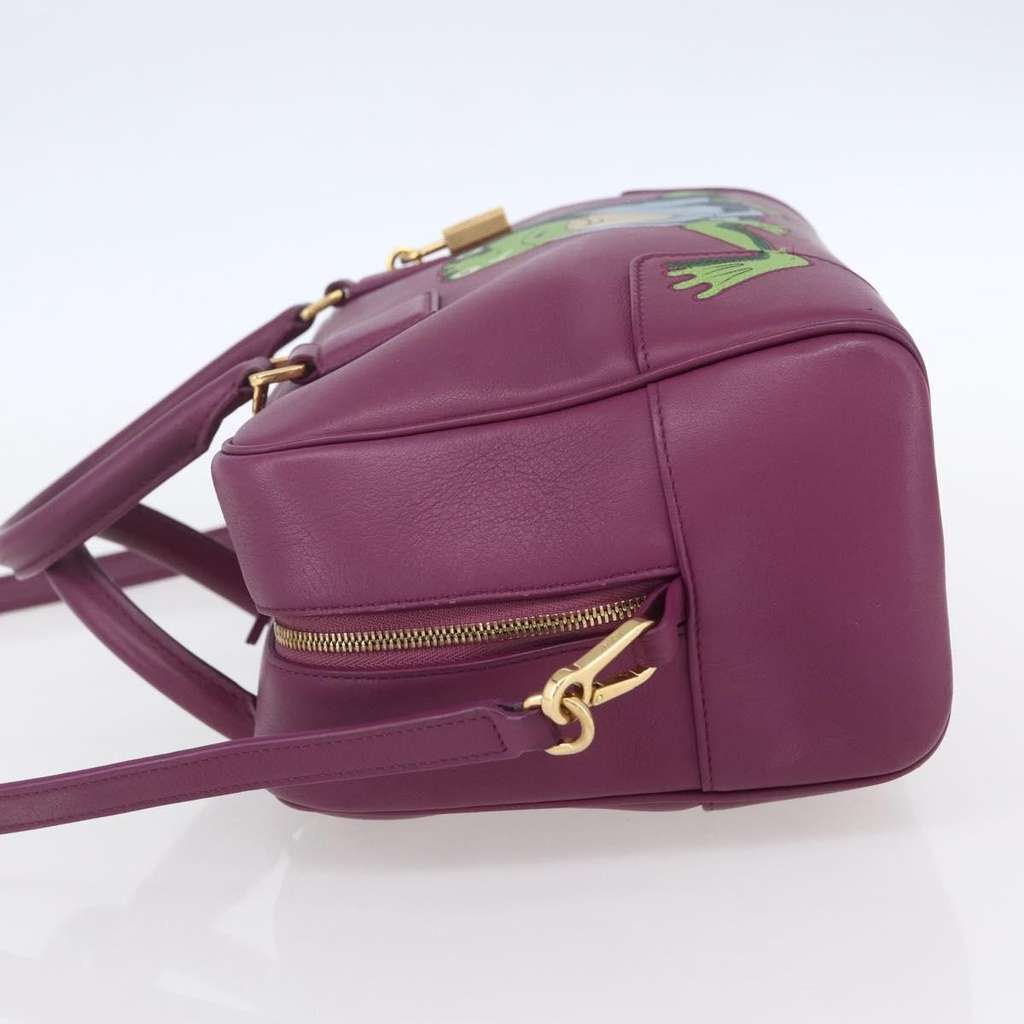 Loewe Amazona Bag Purple Leather Good condition - Inside View