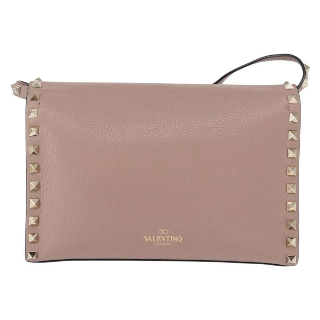 Valentino Garavani Rockstud Flip Lock Flap Bag Pink Leather Good condition - Back View
