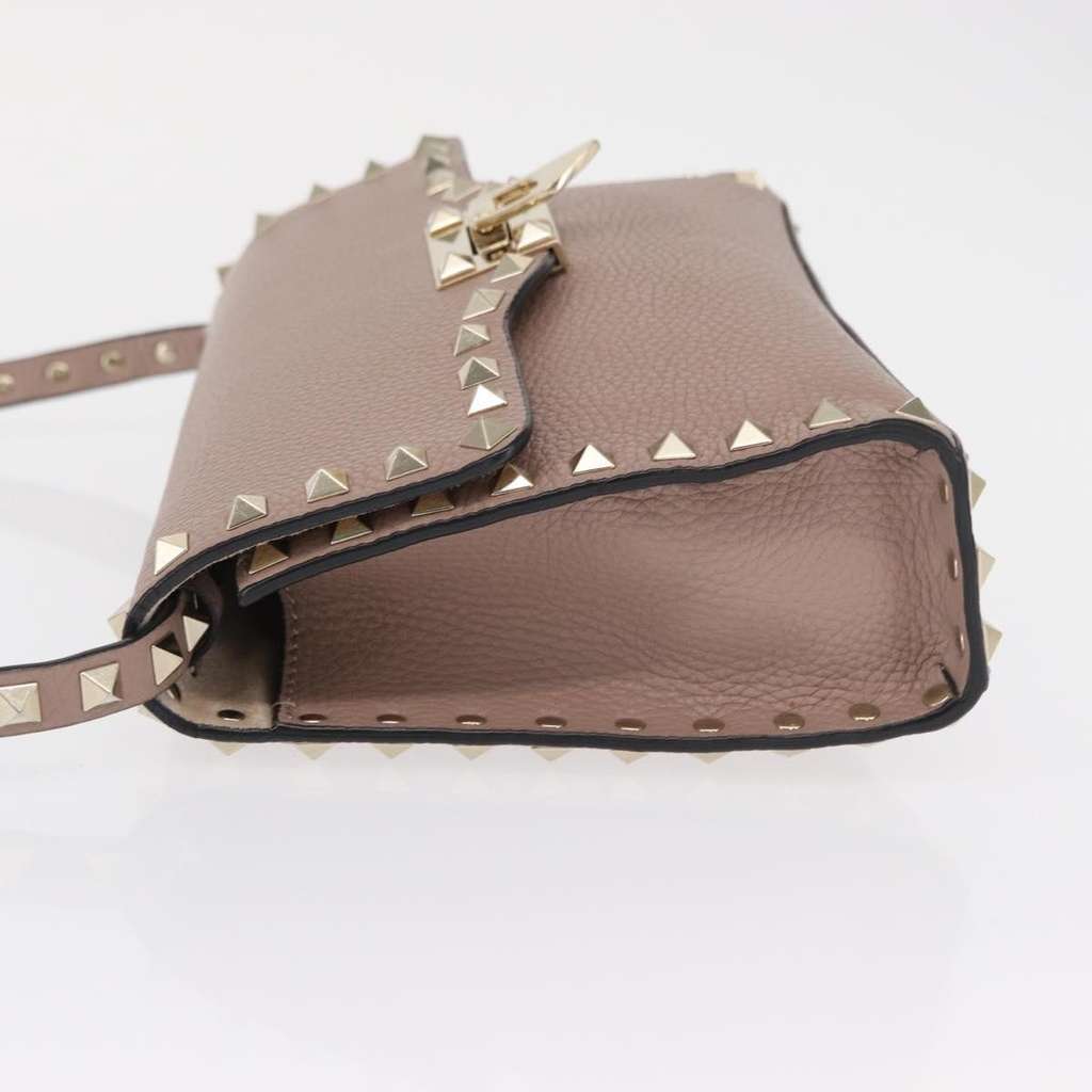 Valentino Garavani Rockstud Flip Lock Flap Bag Pink Leather Good condition - Model View