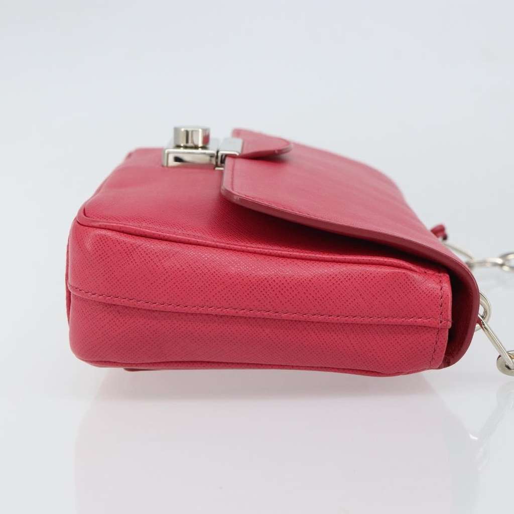 Prada Sound Chain Shoulder Bag Pink Leather Good condition - Inside View