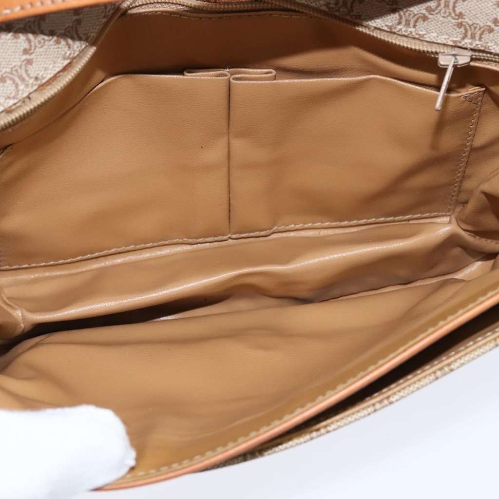 Celine Vintage Macadam Shoulder Bag Beige Canvas Good condition - Box View