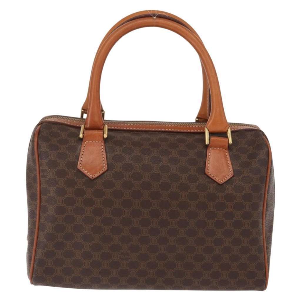 Celine Vintage Macadam Boston bag Brown Canvas Good condition - Back View