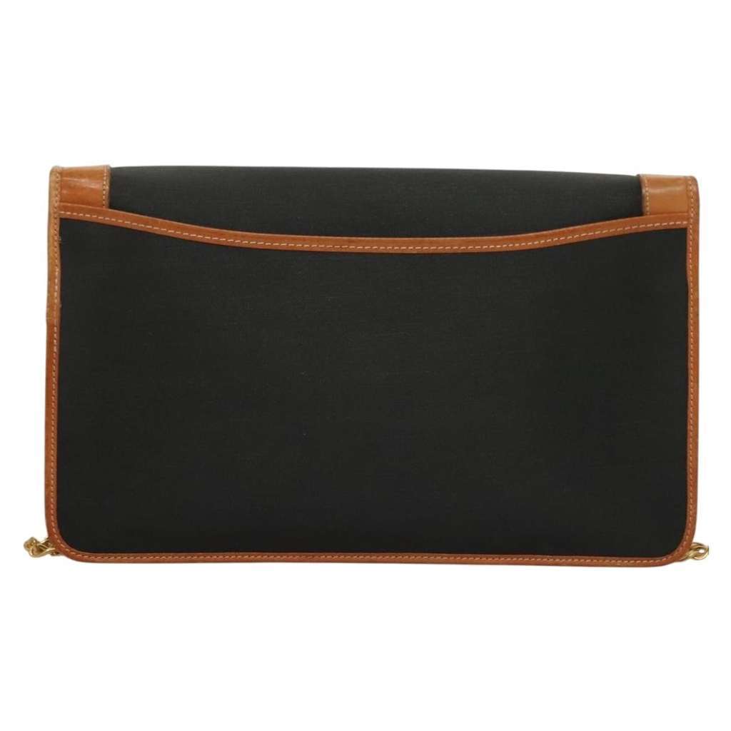 Christian Dior Vintage CD Chain Flap Shoulder Bag Black Good condition - Back View