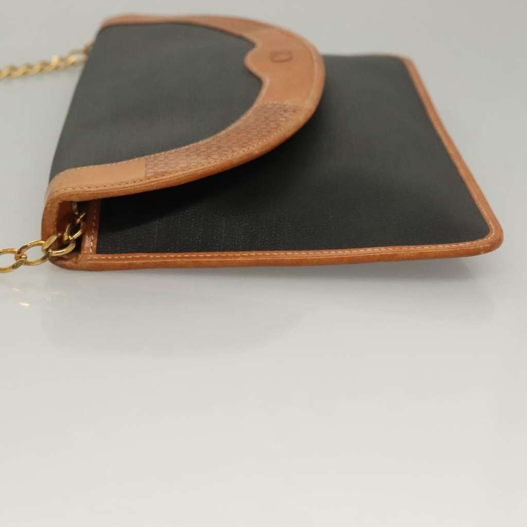 Christian Dior Vintage CD Chain Flap Shoulder Bag Black Good condition - Model View