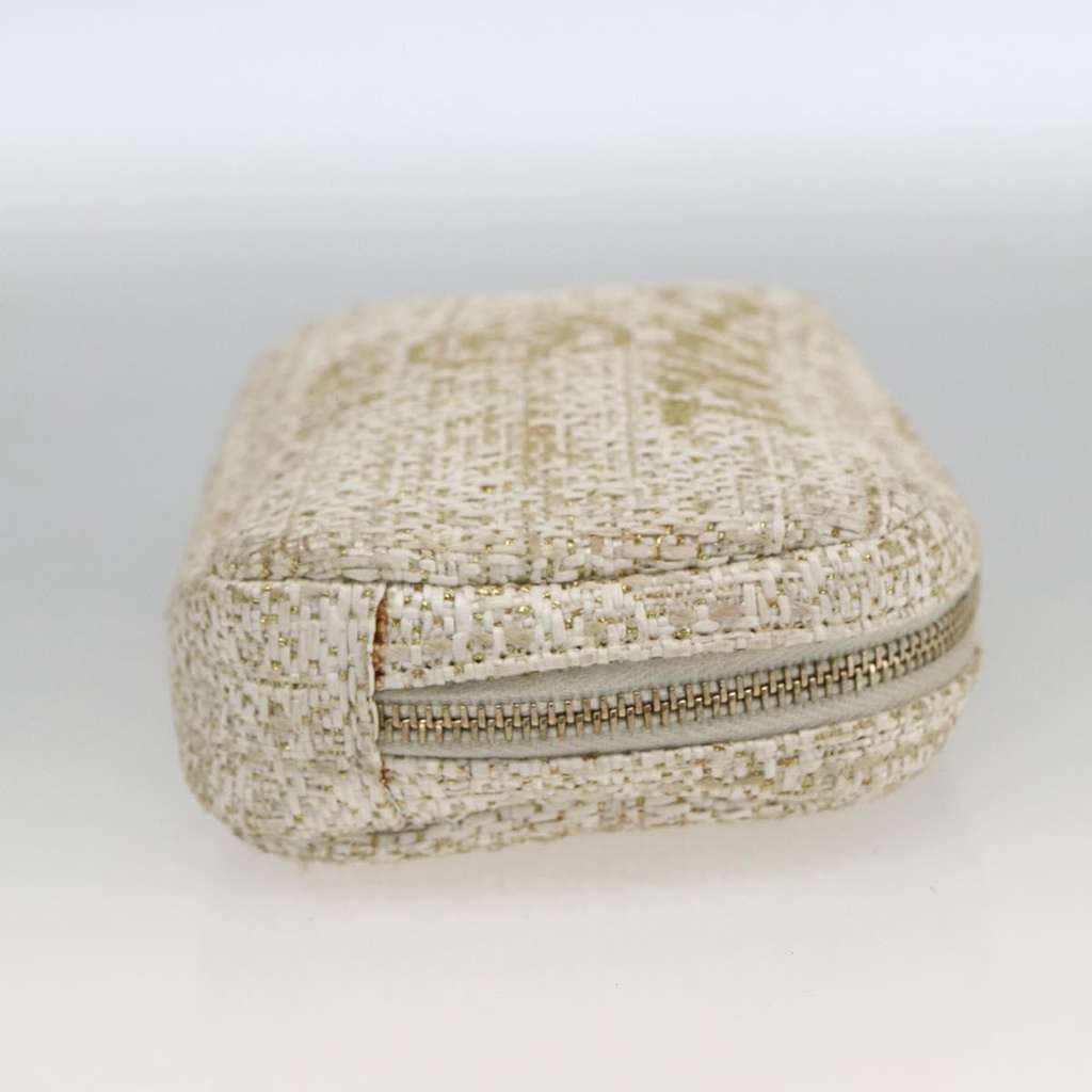 Chanel Deauville Curvy Cosmetic Pouch Gold Tweed Fair condition - Model View