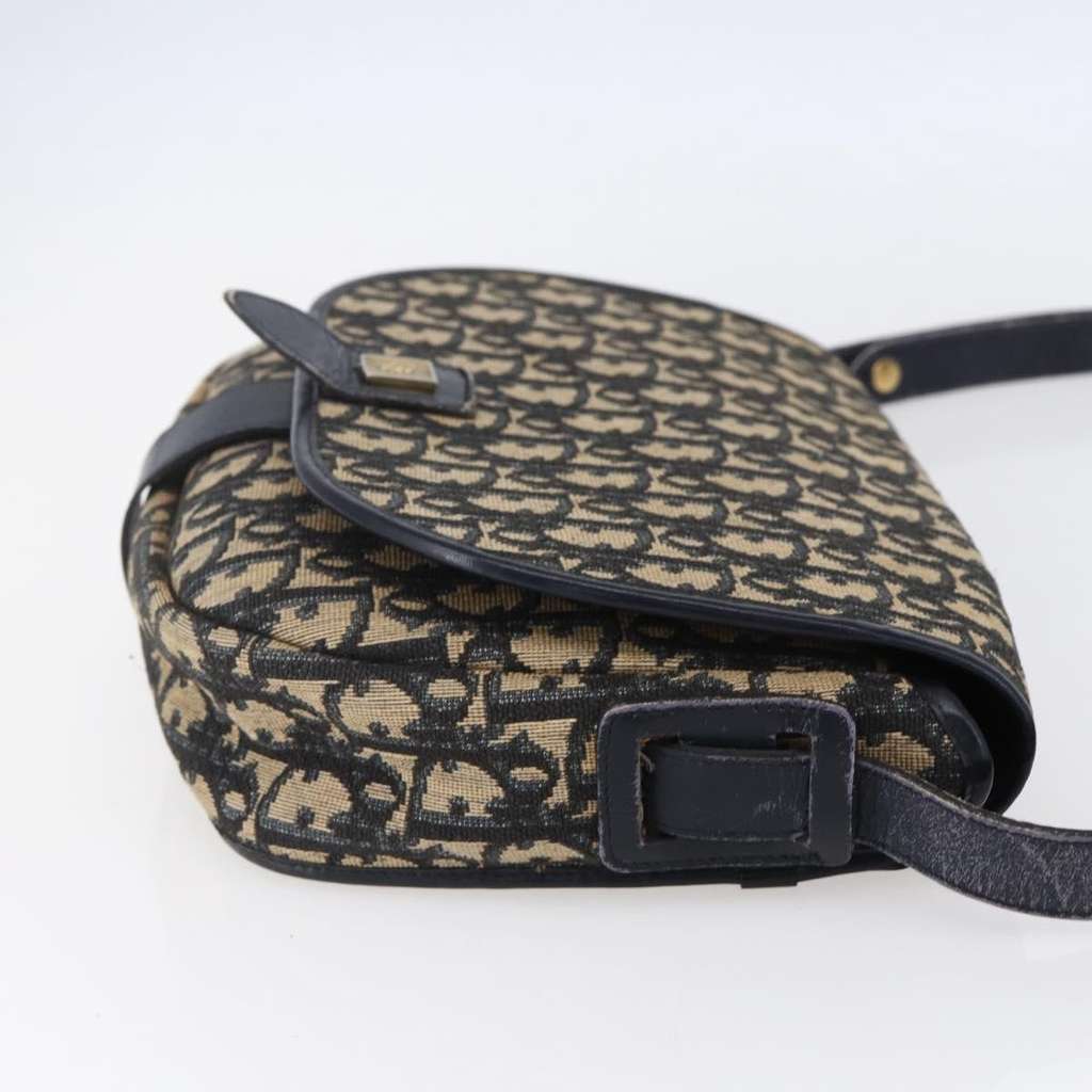 Christian Dior Vintage Trotter Shoulder Bag Navy Canvas Fair condition - Model View