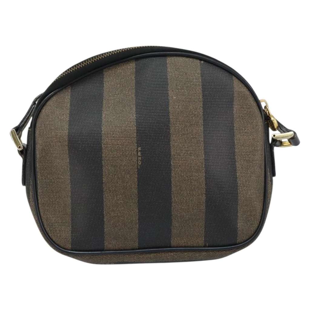 Fendi Pequin Shoulder Bag Black Good condition - Back View