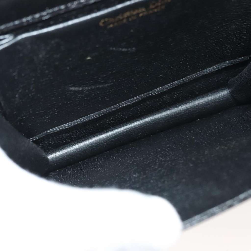 Christian Dior Vintage Chain Flap Shoulder Bag Black Leather Good condition - Box View