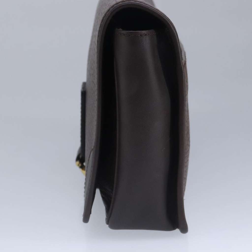 Salvatore Ferragamo Gancini Pouch Brown Leather Good condition - Model View