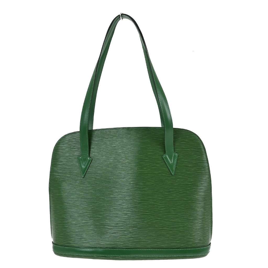 Louis Vuitton Lussac Handbag Green Leather Good condition - Back View