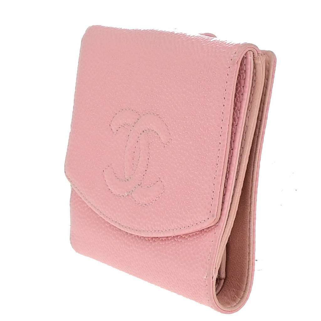 Chanel CC Compact Wallet Pink Leather Good condition - Inside View
