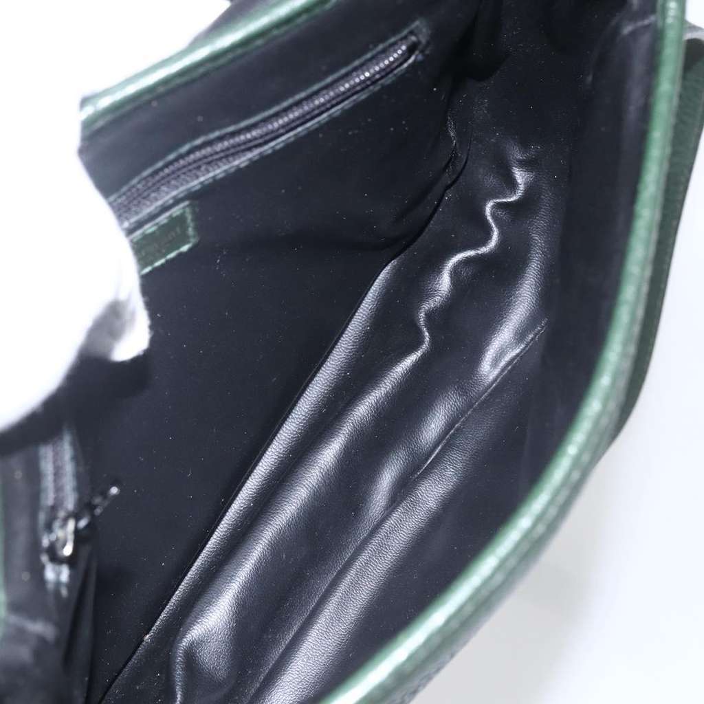 Valentino Garavani VLogo Shoulder Bag Green Leather Good condition - Box View