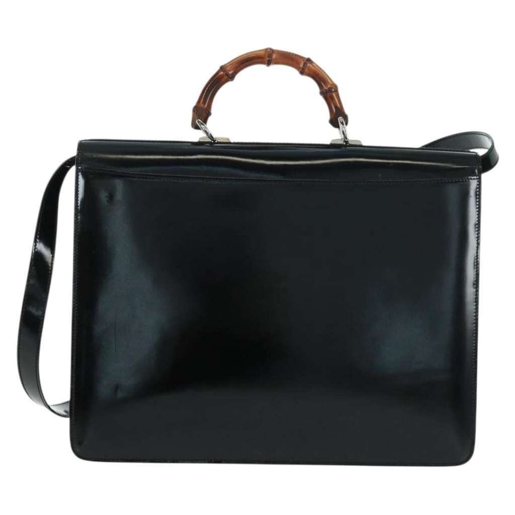 Gucci Vintage Bamboo Handle Bag Black Fair condition - Back View