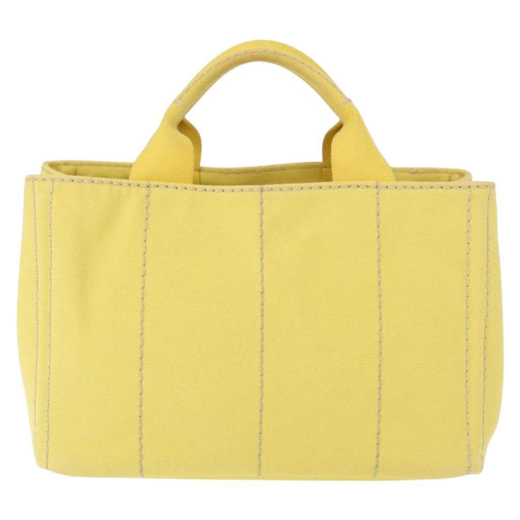 Prada Canapa Convertible Tote Gold Canvas Good condition - Back View