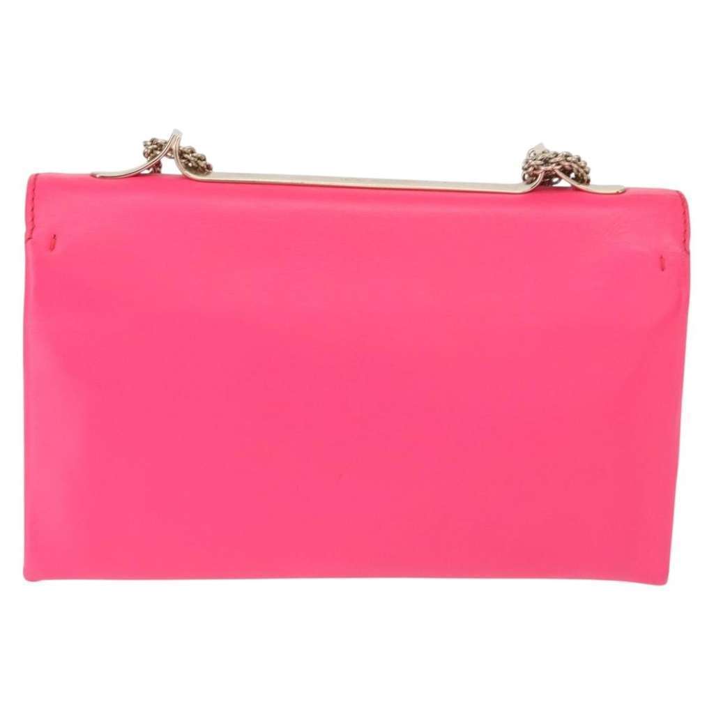 Valentino Garavani Va Va Voom Clutch Pink Leather Good condition - Back View