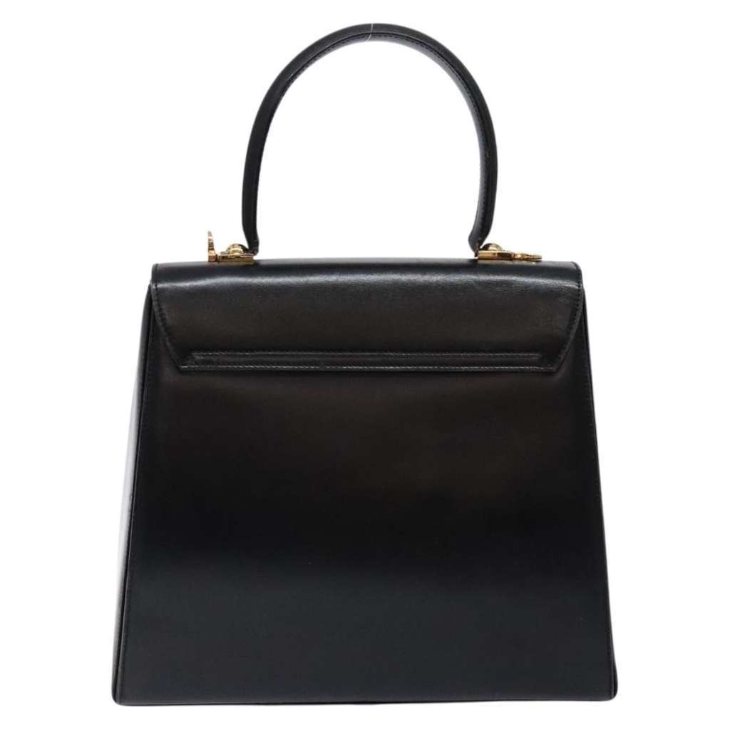 Salvatore Ferragamo Gancini Convertible Top Handle Bag Black Leather Good condition - Back View