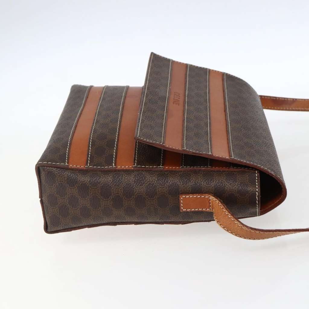 Celine Vintage Macadam Shoulder Bag Brown Canvas Fair condition - Model View