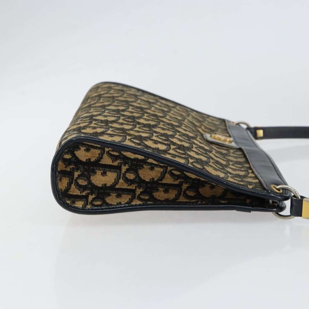 Christian Dior Vintage Trotter Shoulder Bag Navy Canvas Good condition - Inside View
