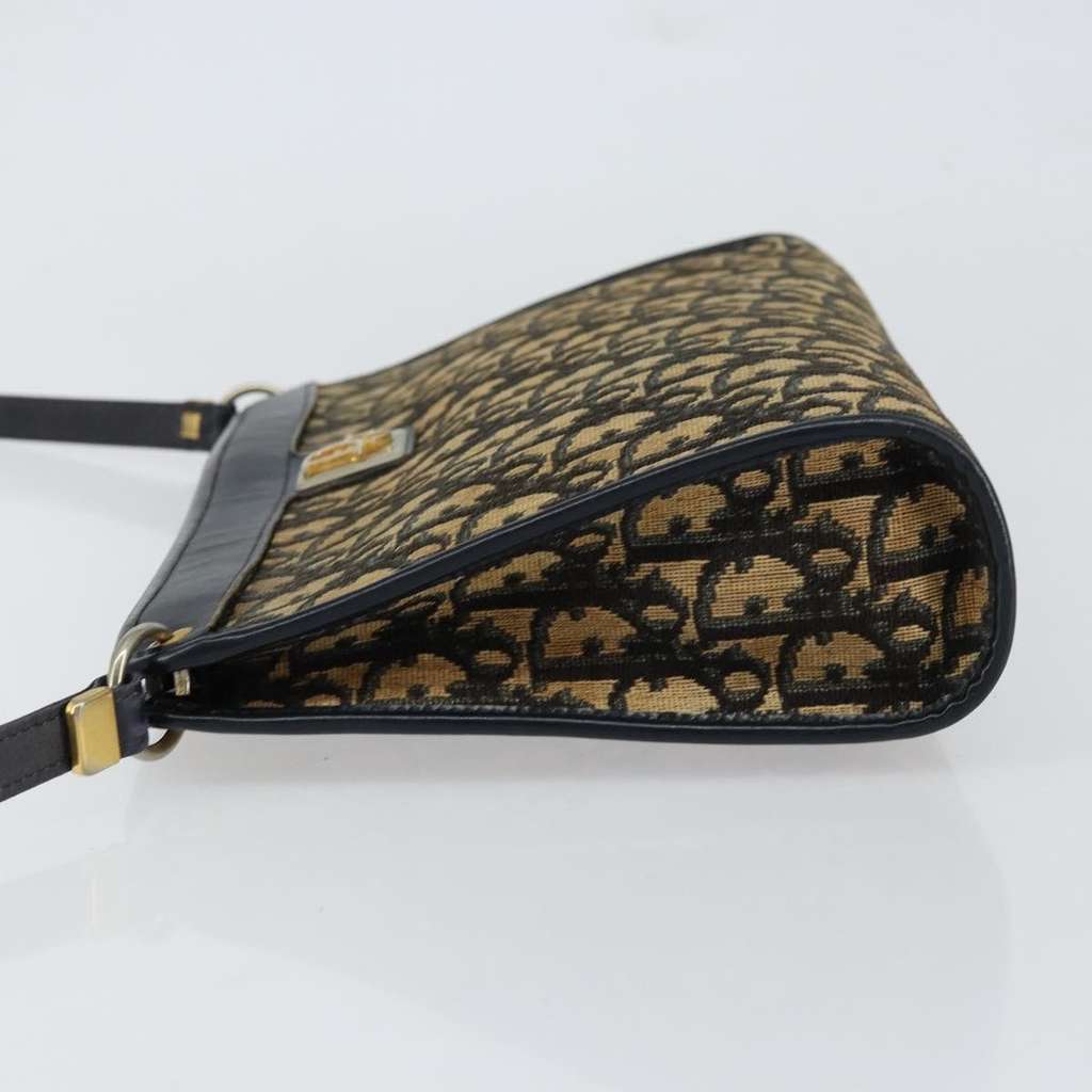 Christian Dior Vintage Trotter Shoulder Bag Navy Canvas Good condition - Model View