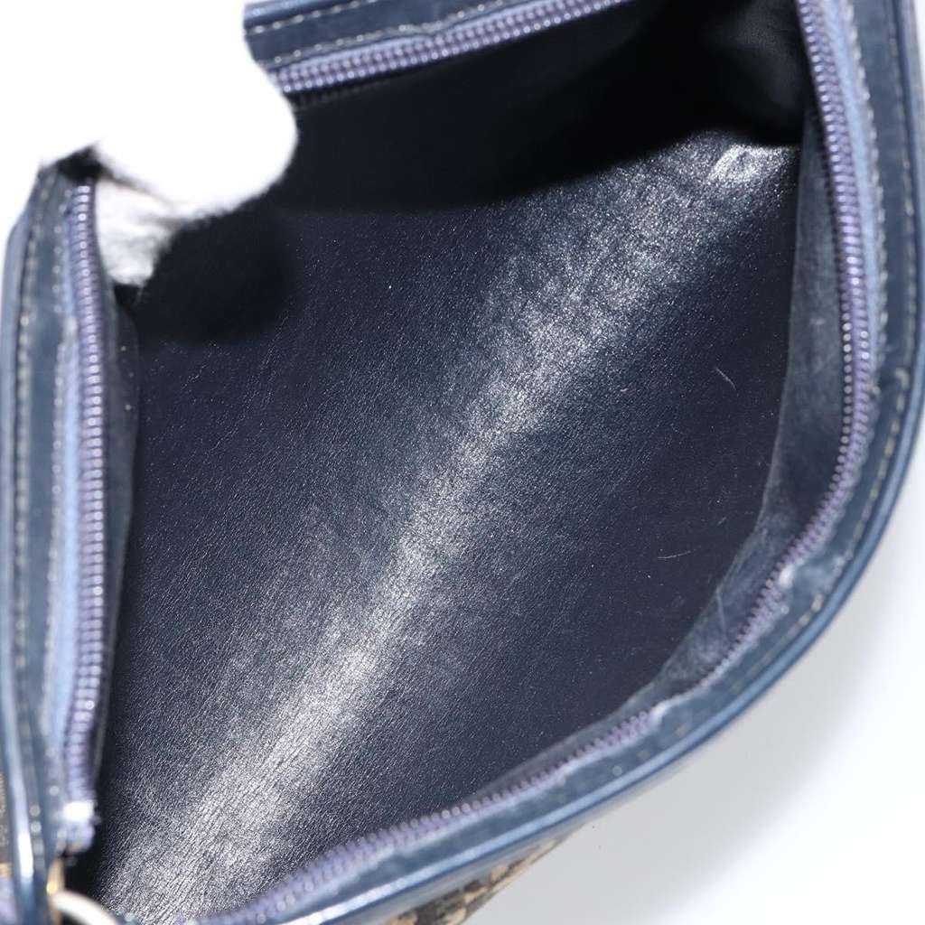 Christian Dior Vintage Trotter Shoulder Bag Navy Canvas Good condition - Box View