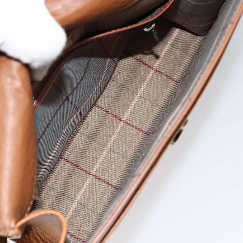 Burberry Vintage Shoulder Bag Brown Leather Good condition - Box View