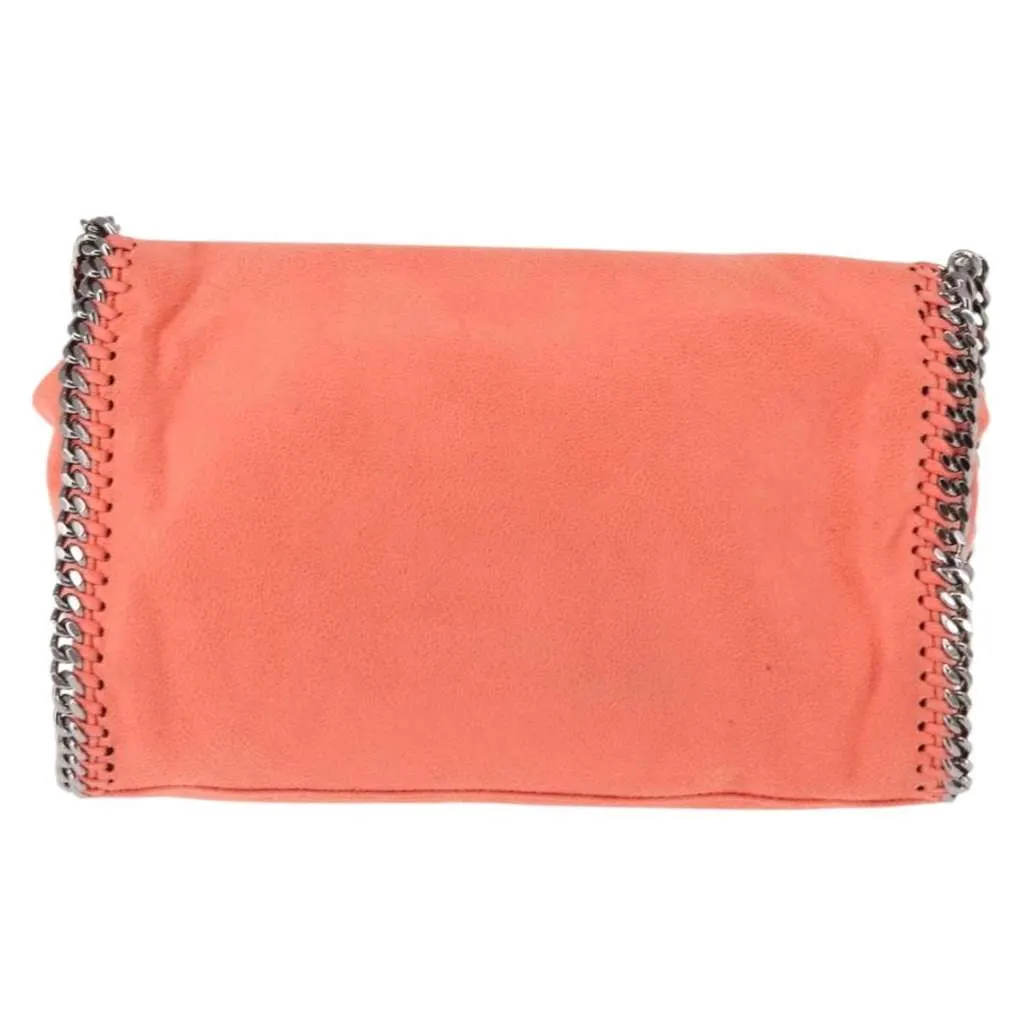 Stella Mccartney Falabella Fold Over Crossbody Bag Orange Suede Very good - Back View