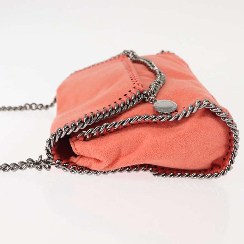 Stella Mccartney Falabella Fold Over Crossbody Bag Orange Suede Very good condition - Model View