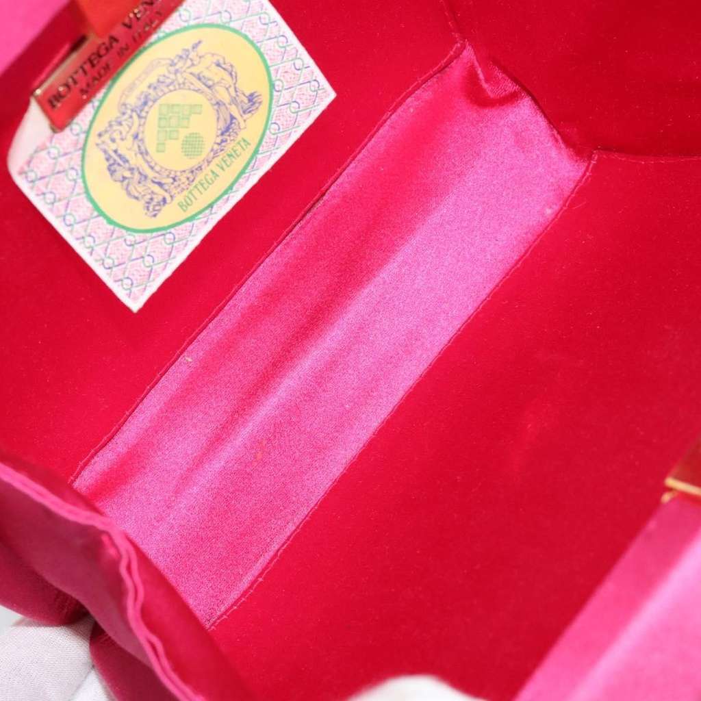 Bottega Veneta Intrecciato Clutch bag Pink Satin Good condition - Box View