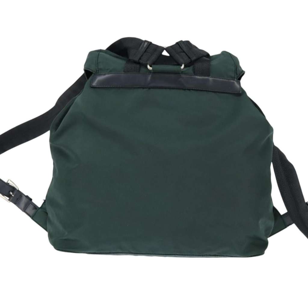 Prada Vela Double Front Pocket Backpack Khaki Good condition - Back View