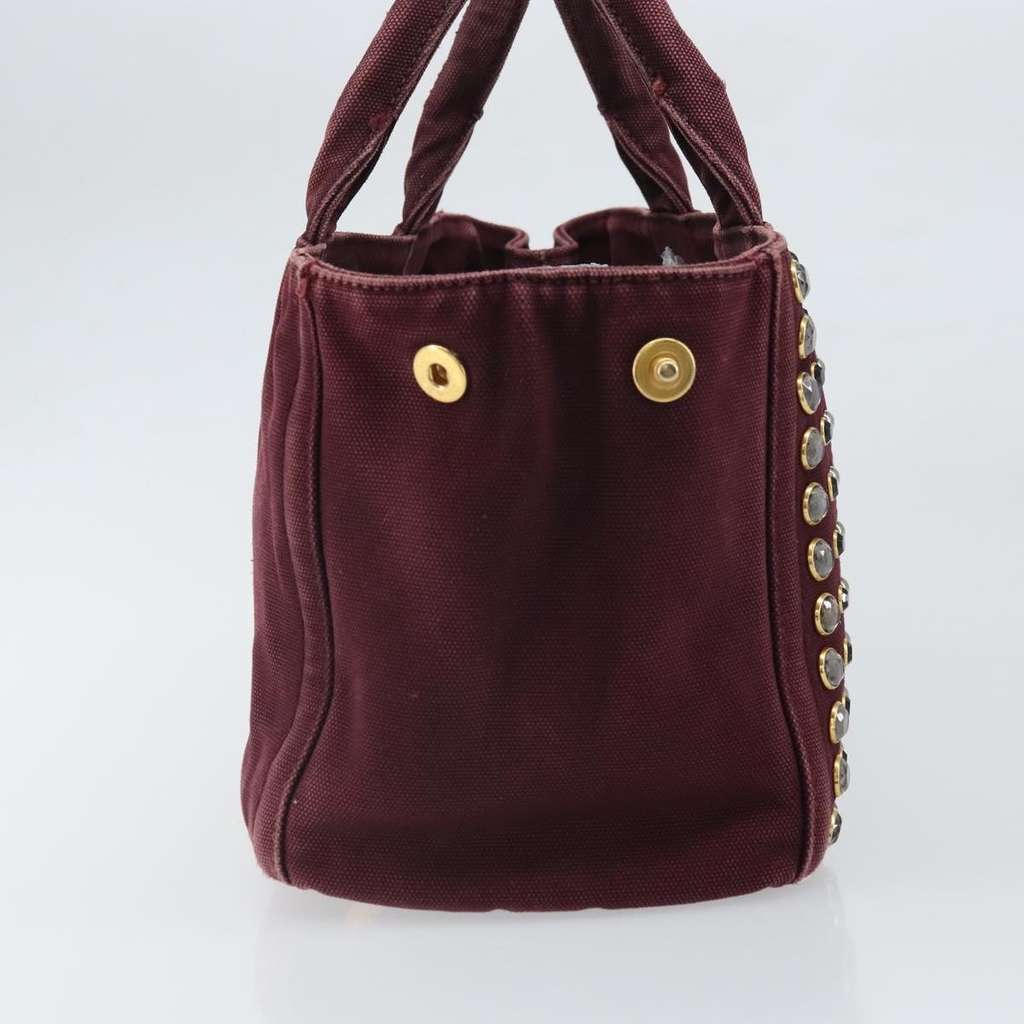 Prada Canapa Tote Burgundy Canvas Fair condition - Inside View