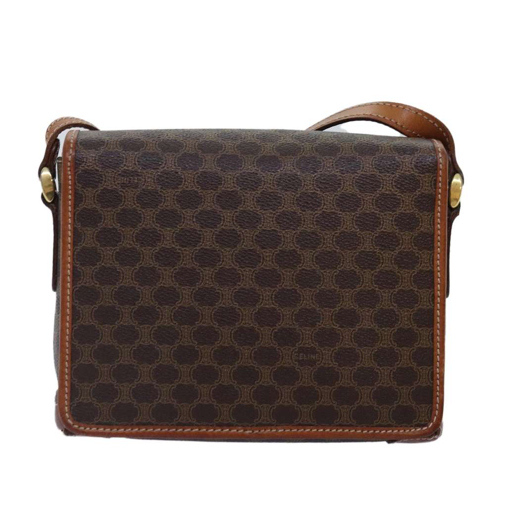 Celine Vintage Macadam Shoulder Bag Brown Canvas Good condition - Back View