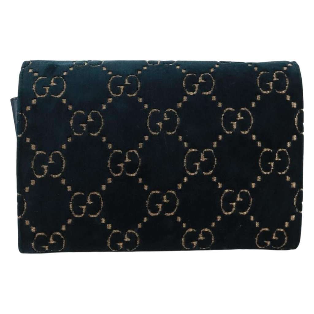 Gucci Dionysus Chain Wallet Navy Velvet Good condition - Back View