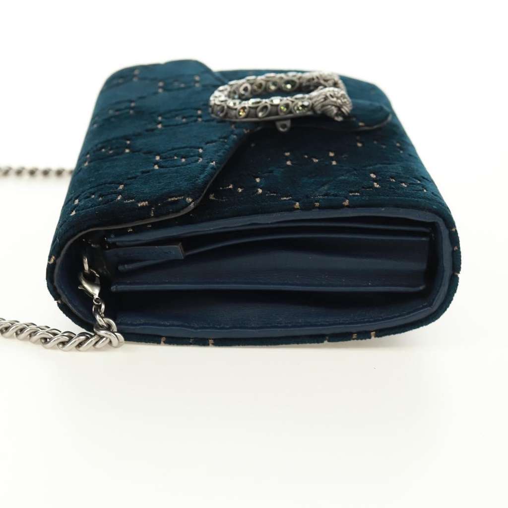 Gucci Dionysus Chain Wallet Navy Velvet Good condition - Inside View