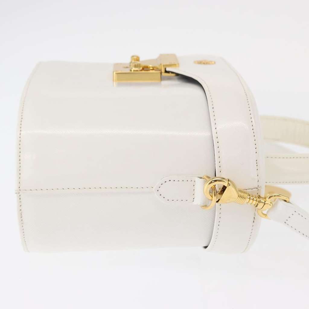 Versace Vanity Hand Bag White Leather Good condition - Inside View