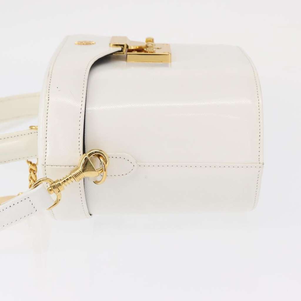 Versace Vanity Hand Bag White Leather Good condition - Model View