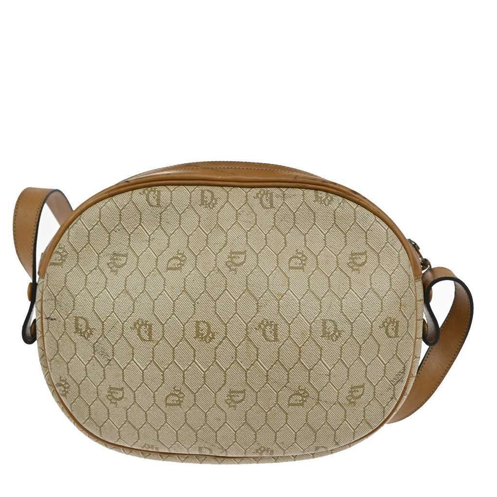 Christian Dior Vintage Honeycomb Shoulder Bag Beige Canvas Good condition - Back View