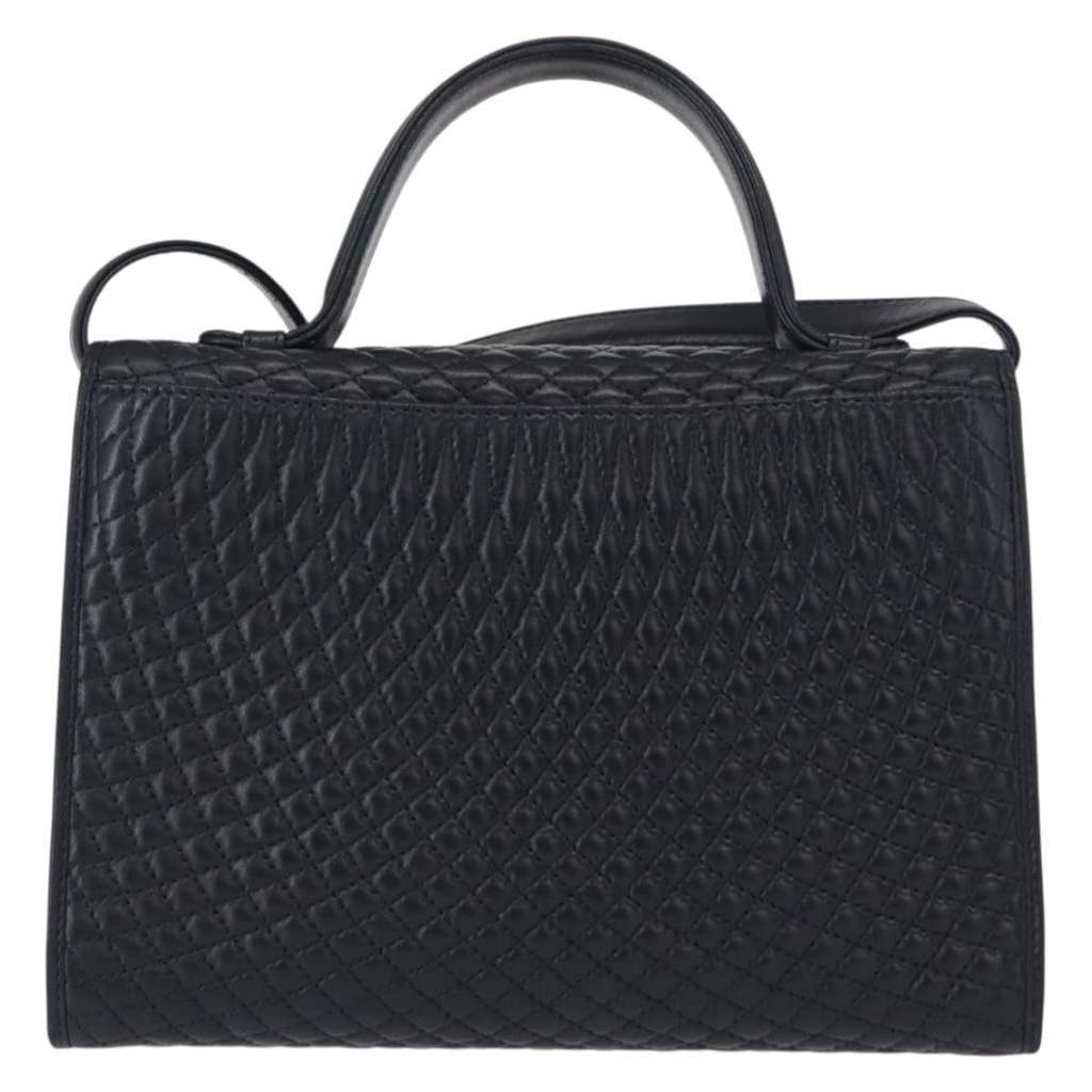 Bally Vintage Handbag Navy Leather Good condition - Back View