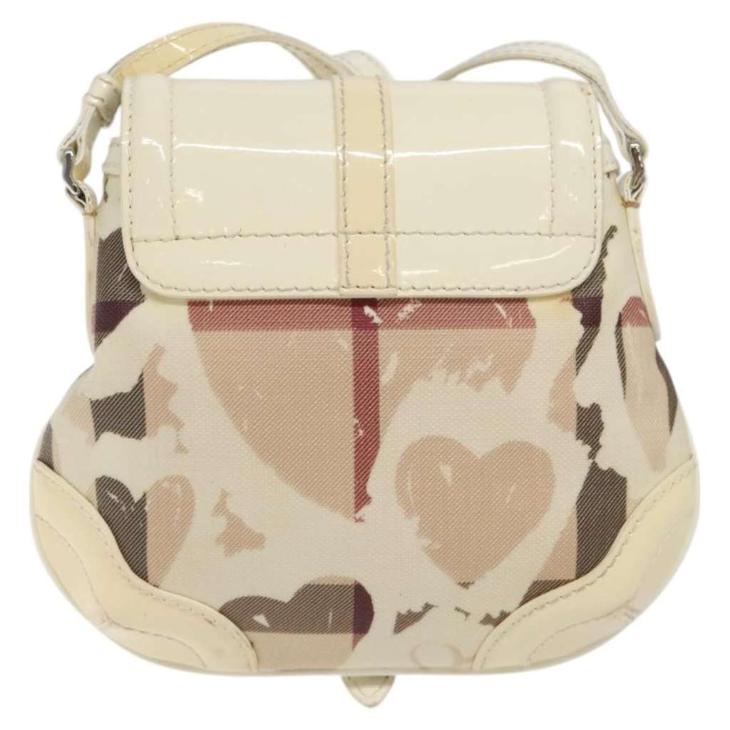 Burberry Flap Shoulder Bag Beige Canvas Good condition - Back View