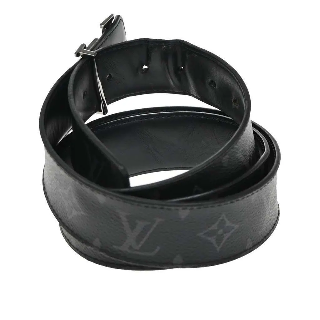 Louis Vuitton LV Initiales Belt Black Canvas Good - Back View
