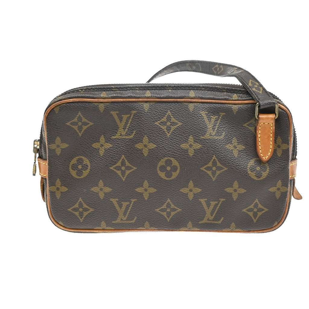 Louis Vuitton Pochette Marly Bandouliere Bag Brown Leather Good condition - Back View