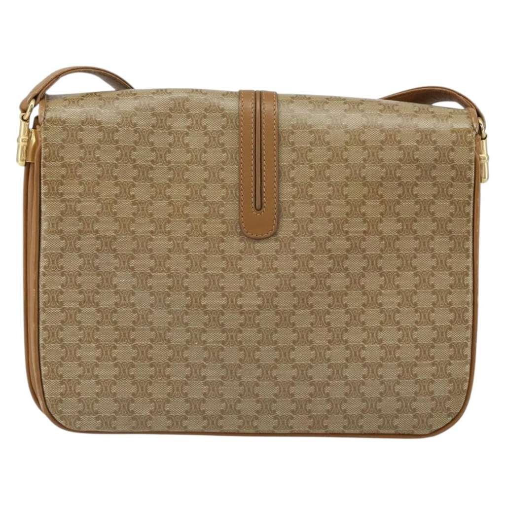 Celine Macadam Shoulder Bag Beige Canvas Good condition - Back View