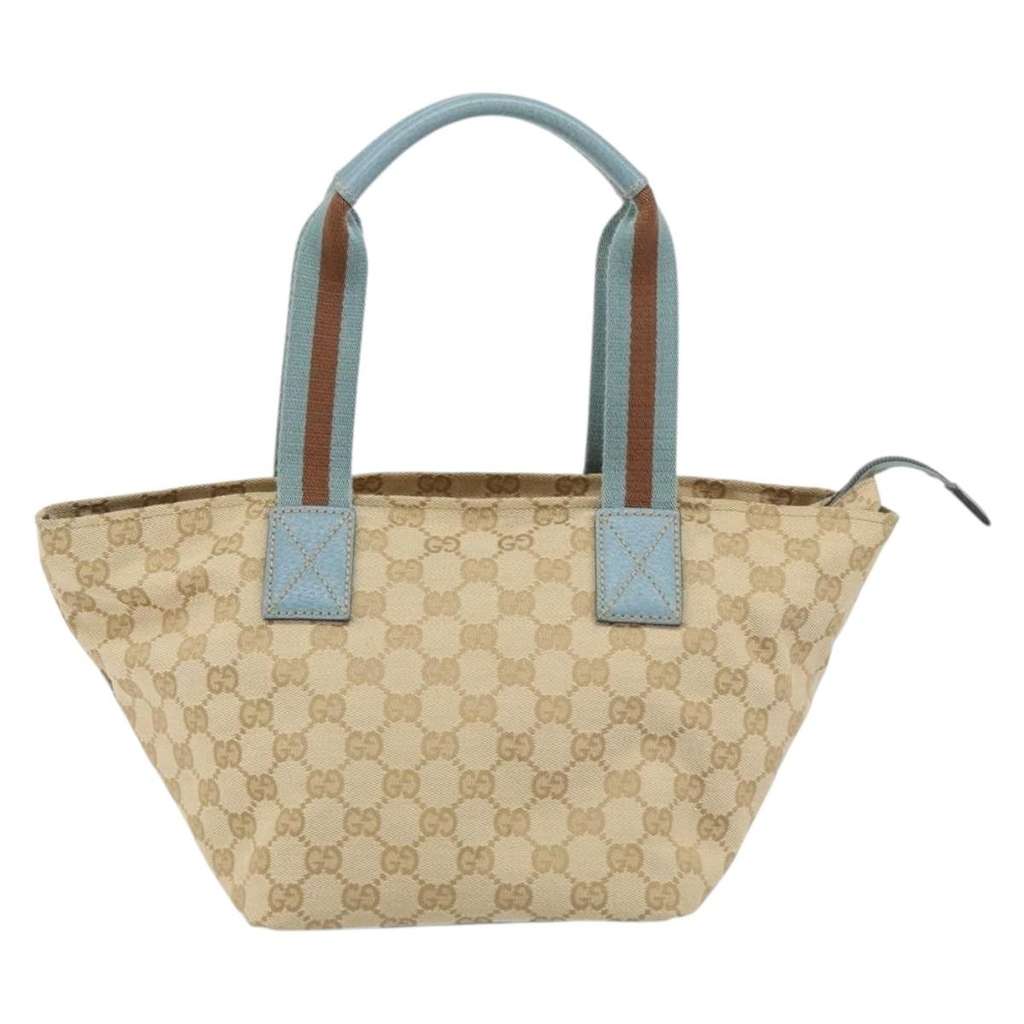 Gucci Web Zip Tote Beige Canvas Good condition - Back View