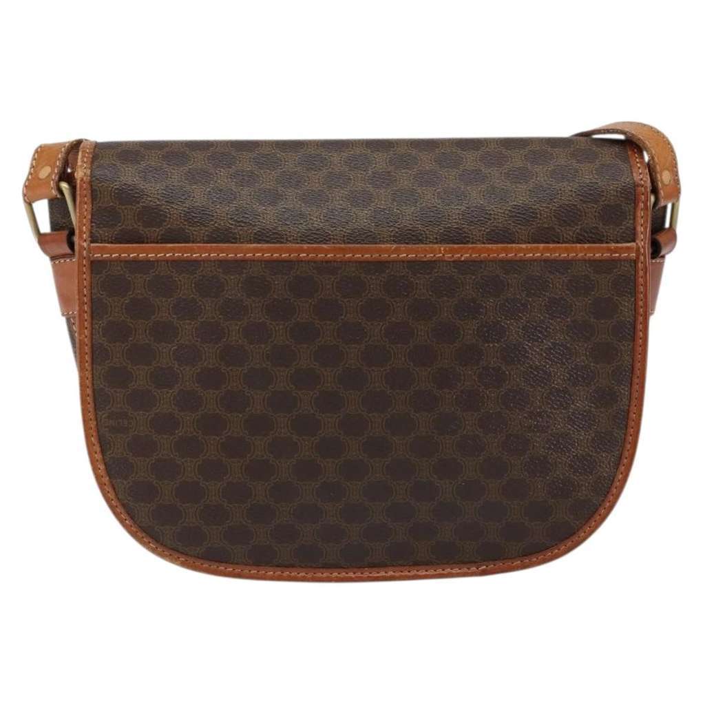 Celine Vintage Macadam Shoulder Bag Brown Canvas Good condition - Back View