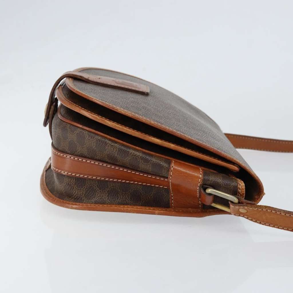 Celine Vintage Macadam Shoulder Bag Brown Canvas Good condition - Inside View