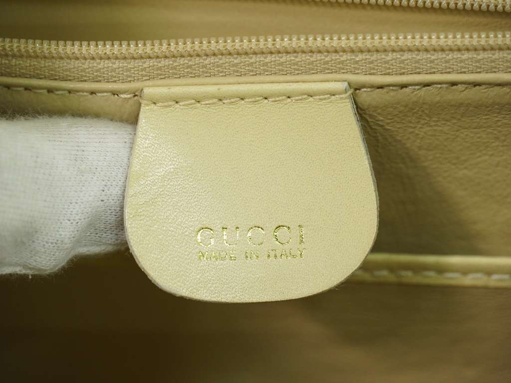 Gucci Vintage Convertible Bamboo Top Handle Bag Beige Leather Good condition - Box View