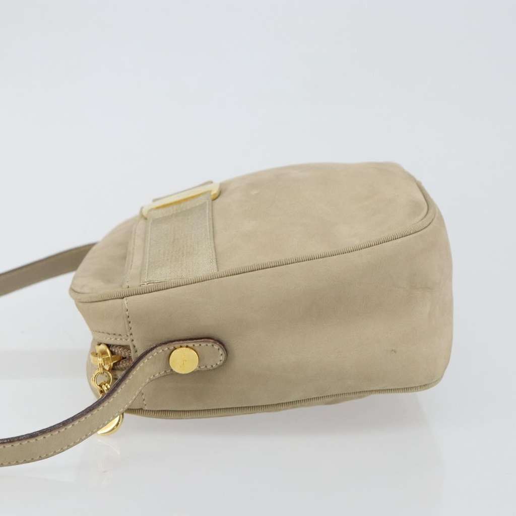 Salvatore Ferragamo Vala Shoulder Bag Beige Suede Good condition - Model View