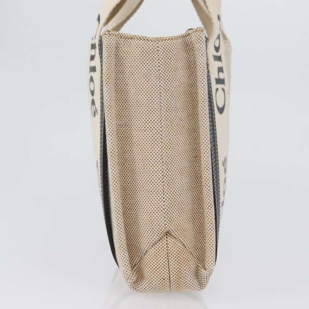 Chloe Woody Convertible Tote Beige Canvas Fair condition - Model View