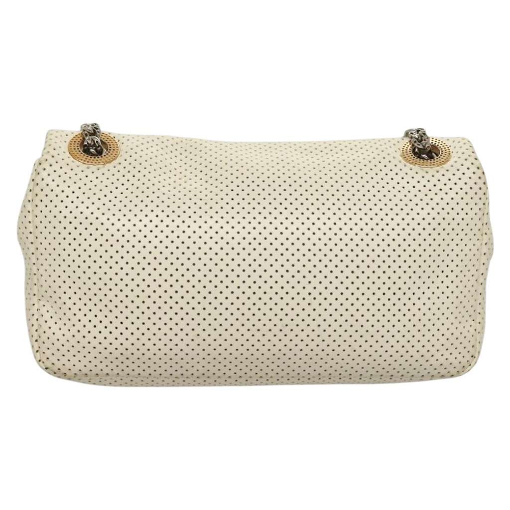 Chanel Reissue 2.55 Chain Clutch White Leather Fair condition - Back View